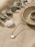 Arvella Arc minimal gold necklace with anti-tarnish finish by Sajheera