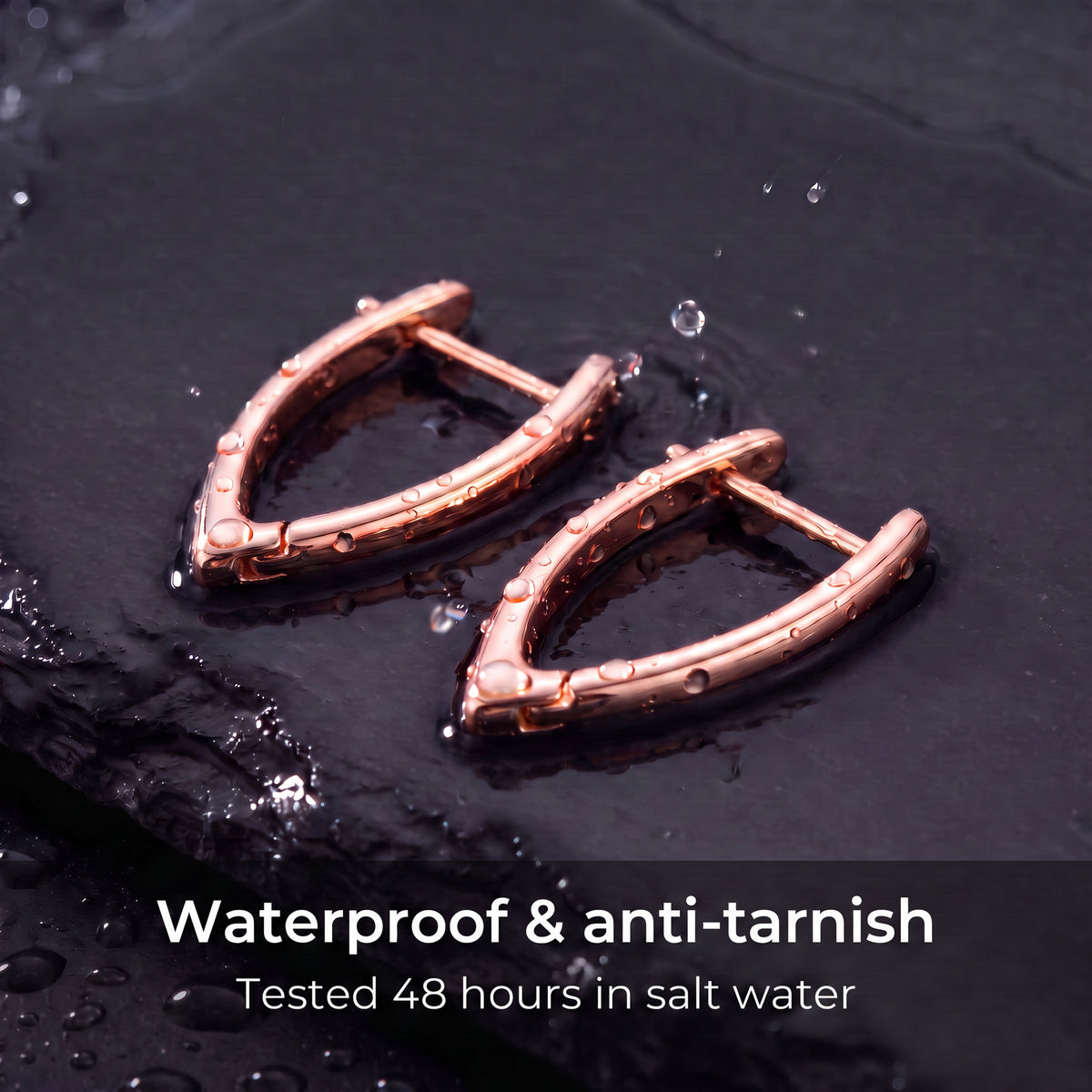 Aura V-Shape Hoop Earrings - Waterproof