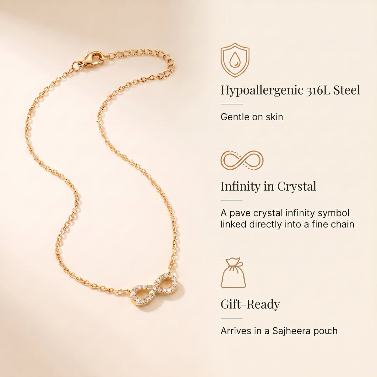 Ananta Infinity Necklace - Features