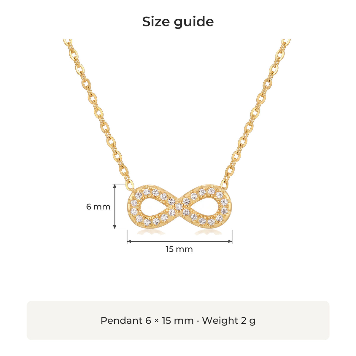 Ananta Infinity Necklace - Size guide